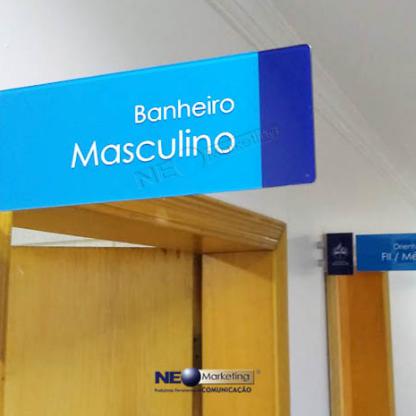 Placa dupla face para porta de escola